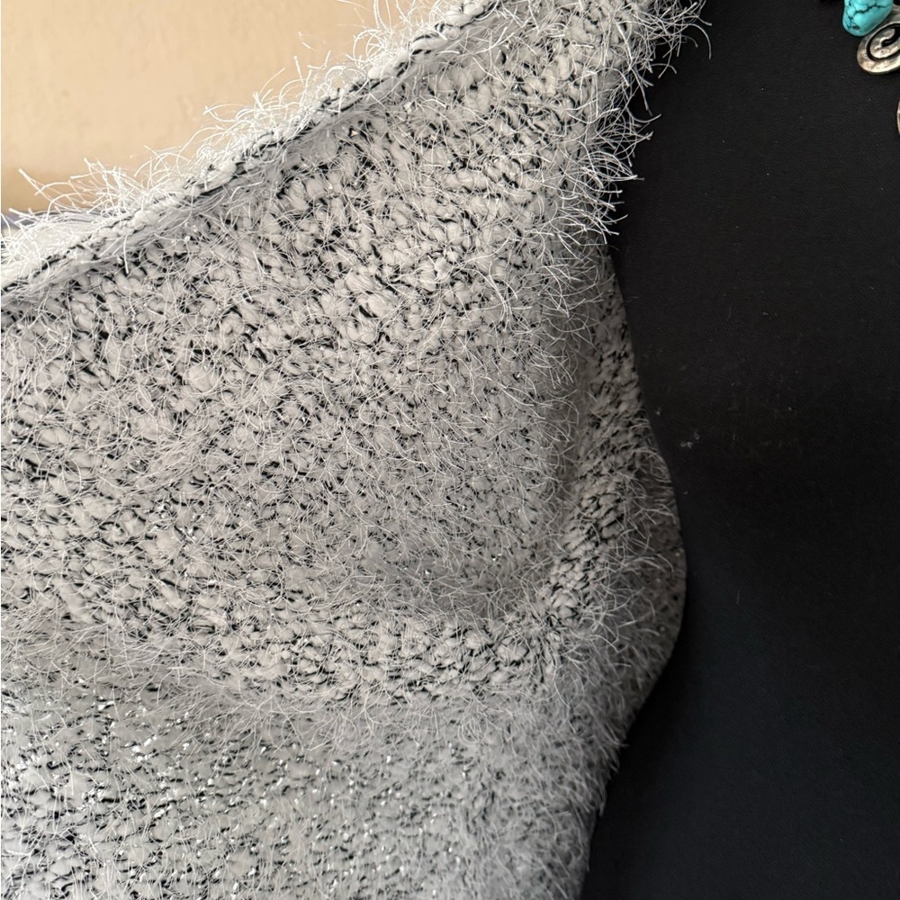 🔥Calvin Klein Soft Eyelash Knit Open-Front Cardigan Cozy Neutral Layer XL - Picture 6 of 12